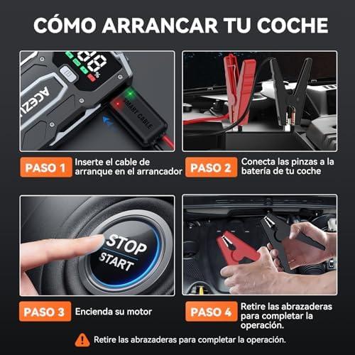 Reseña del Arrancador de‌ Coches ACEZUK M01: 2000A, Pantalla LED, Banco de Energía