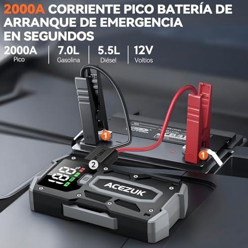 Reseña del ⁢Arrancador ⁤de Coches ACEZUK M01: 2000A,⁣ Pantalla LED, Banco ​de Energía