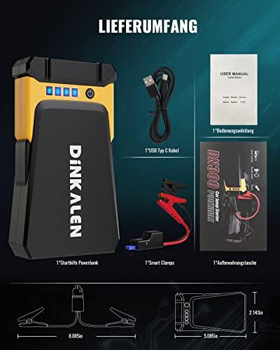 Reseña: Arrancador de Baterias DINKALEN 15800mAh 1200A ​- Negro‌ y Amarillo