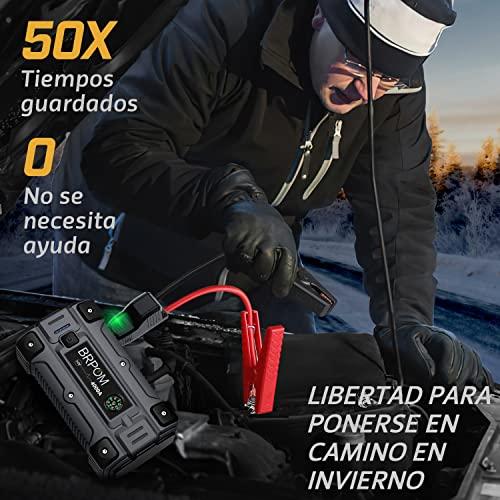 Reseña del Arrancador de Coches Portátil BRPOM‍ 4000A⁣ con Cables ‌Inteligentes y Salida QC3.0