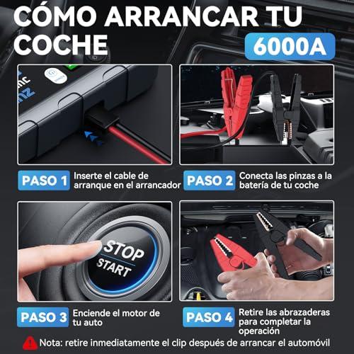 Reseña ​del Arrancador de Coches ZUKAKA 6000A:‌ Potente y Versátil con Tecnología Avanzada