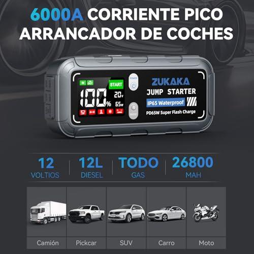 Reseña del Arrancador de Coches ZUKAKA 6000A: Potente y Versátil con Tecnología Avanzada