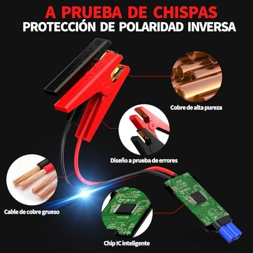 ¡Análisis detallado del FOWAWU Arrancador ‍de​ Baterias de Coche 3000A 24800mAh, con luz‍ LED y ⁤2 Puertos USB de Carga rápida!