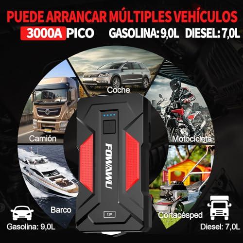 ¡Análisis detallado del FOWAWU Arrancador de⁣ Baterias de Coche 3000A‍ 24800mAh, con luz LED y 2​ Puertos USB​ de Carga rápida!